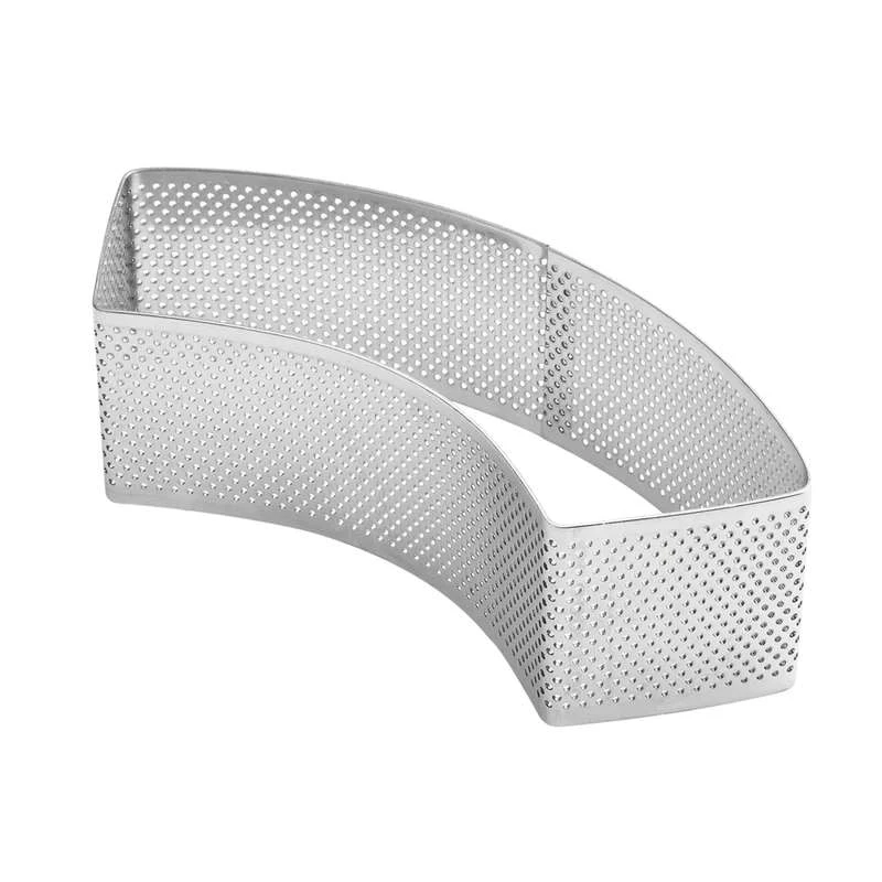 Fascia Microforata Inox Mezzaluna 15,7x5cm H4,5cm Per Viennoiserie XF56 Pavoni 2 Fascia Microforata Inox Mezzaluna 15,7x5cm H4,5cm Per Viennoiserie XF56 Pavoni - immagine 2