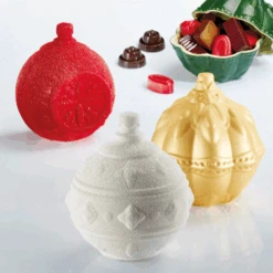 XMAS BALL KT149 Stampo Termoformato Per Cioccolato 3 Dimensioni - Kit X 3 Pavoni