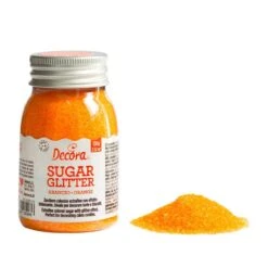 Zucchero Glitterato Arancio 100gr Decora